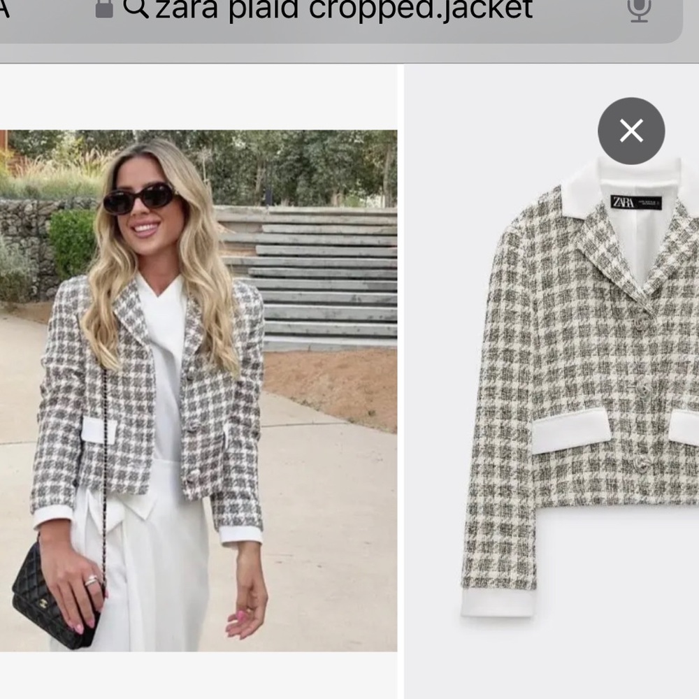 NWT Zara cropped tweed jacket
